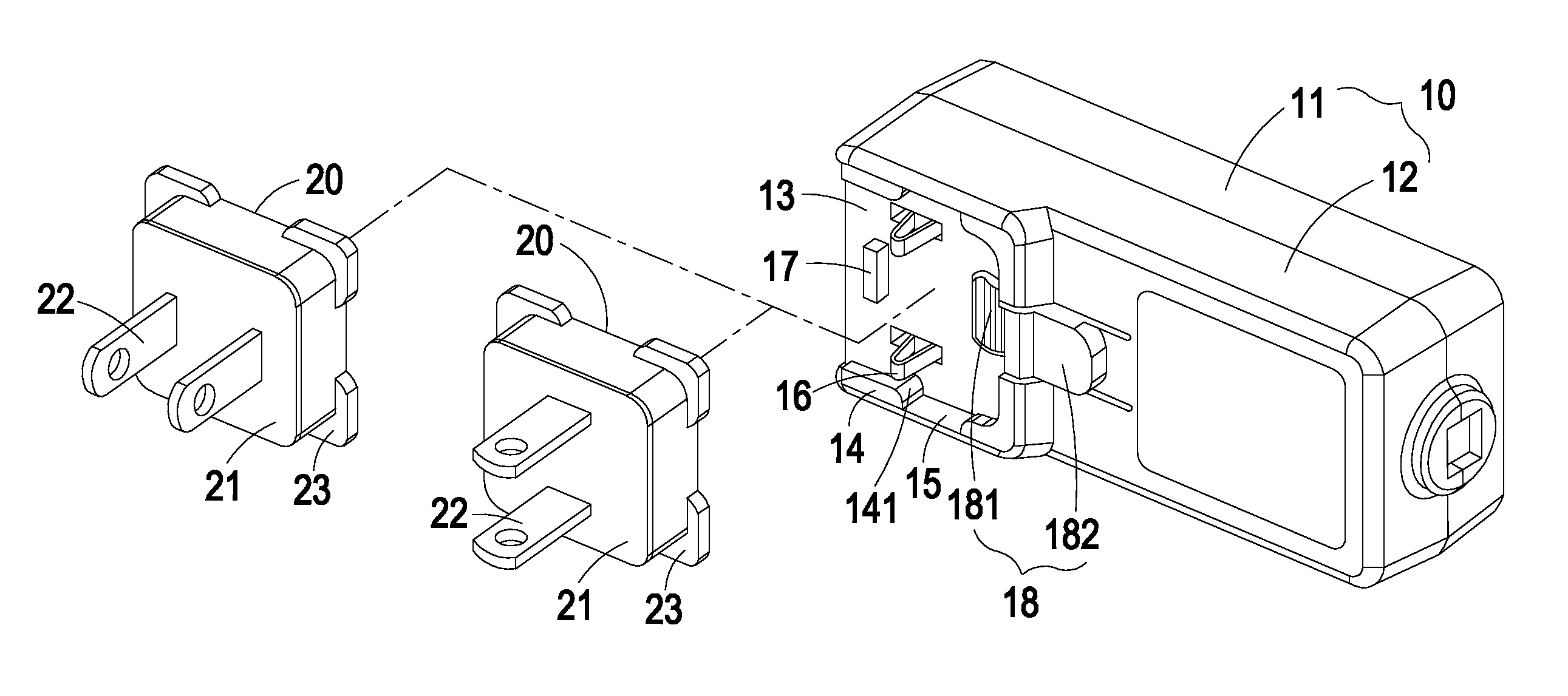 Electronic device with detachable plug capable of changing plugging direction