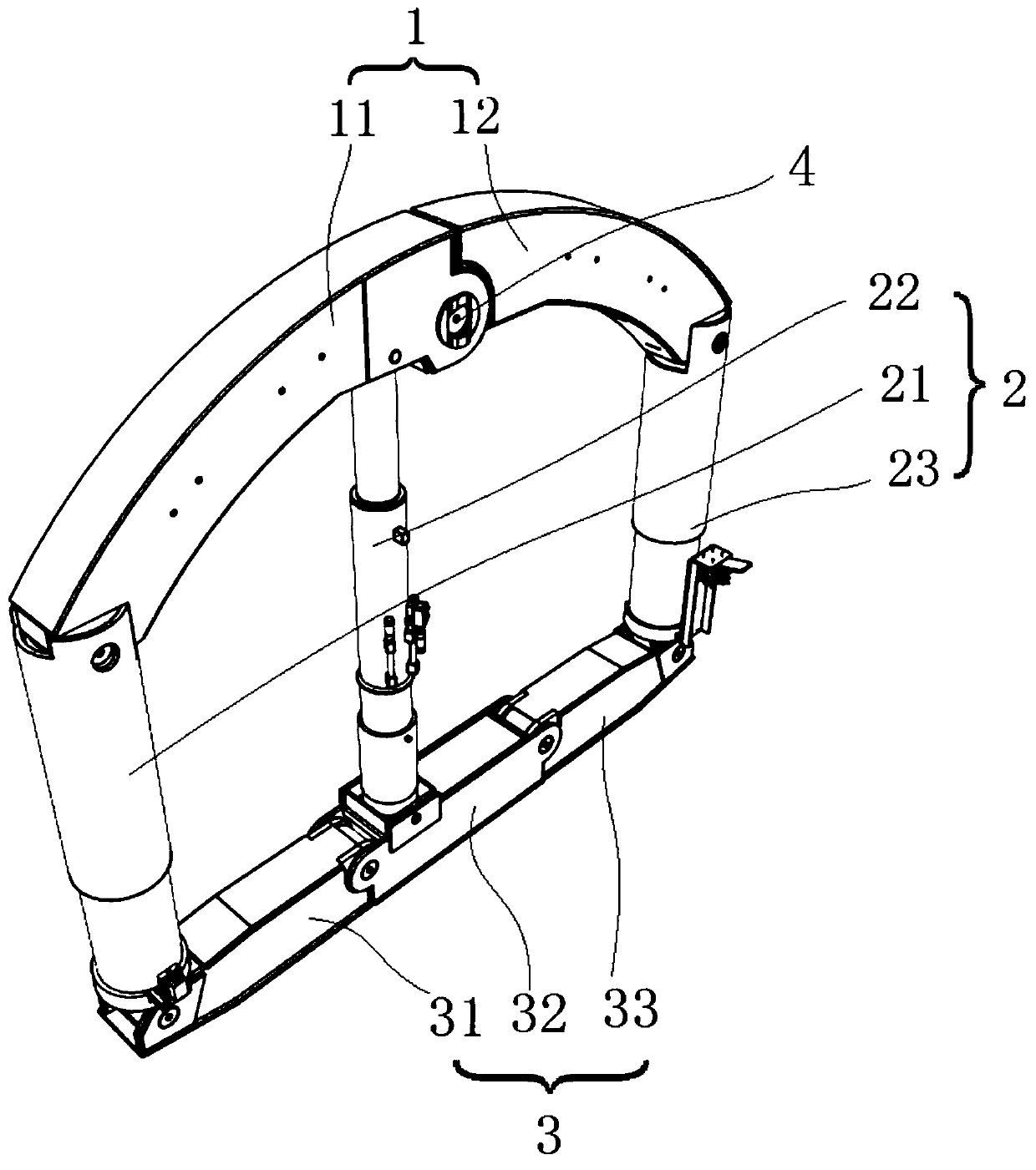 Sleeve connection rod type anti-impact bracket