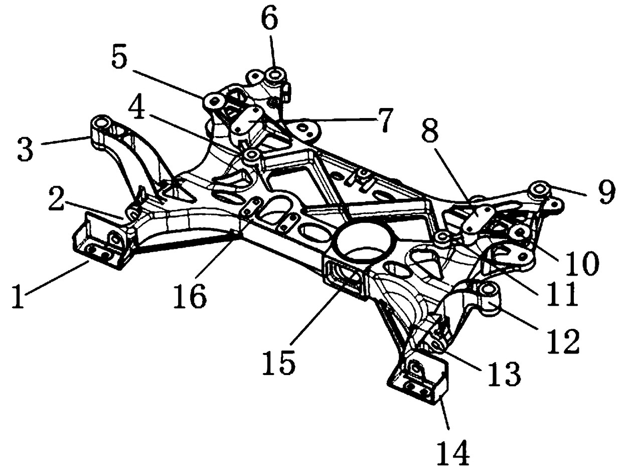 A subframe lightweight structure