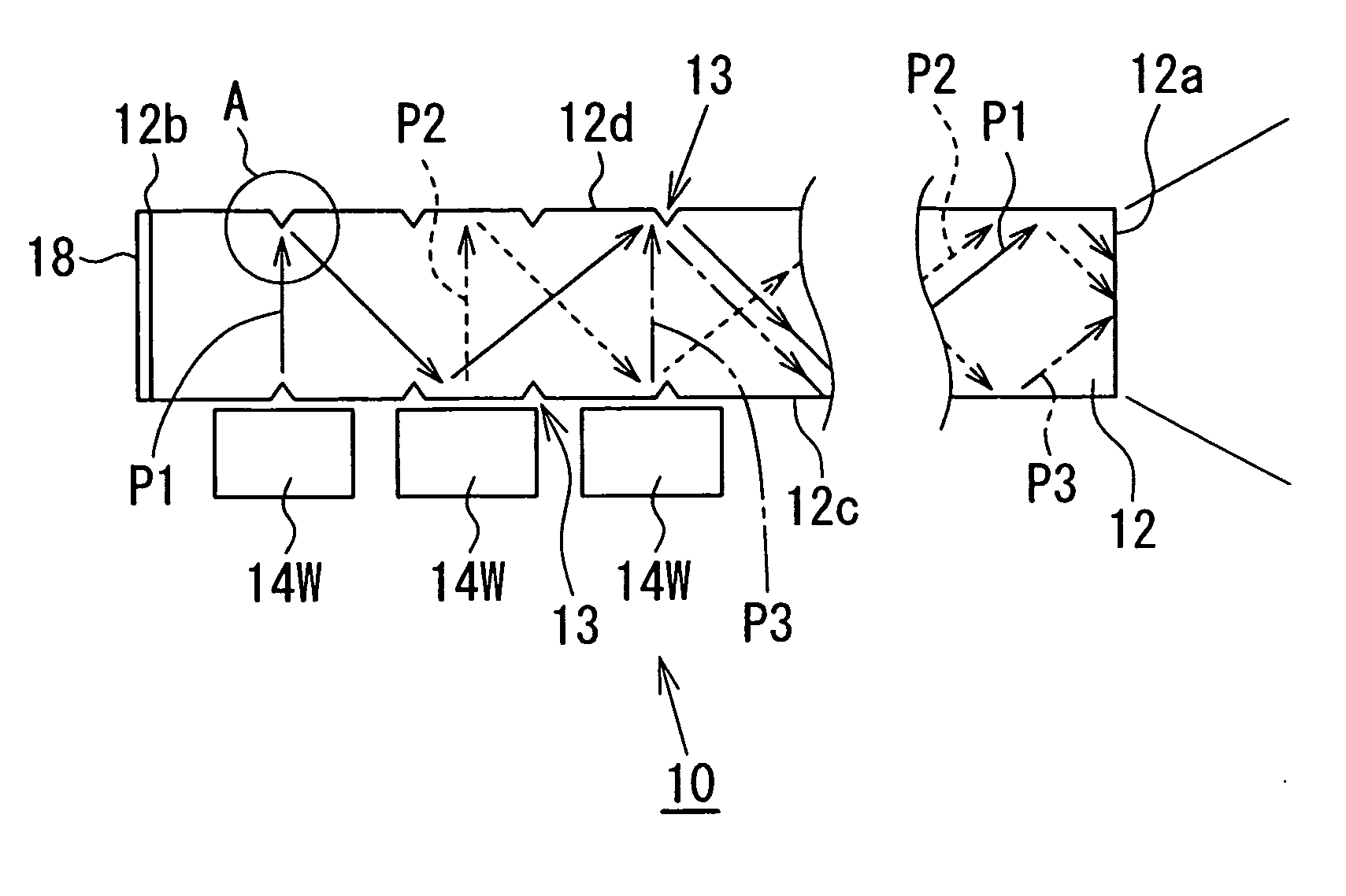 Illuminating device, and image display apparatus incorporating same