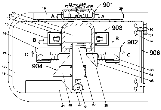 Carving knife device with multiple knife heads and capable of realizing free switching