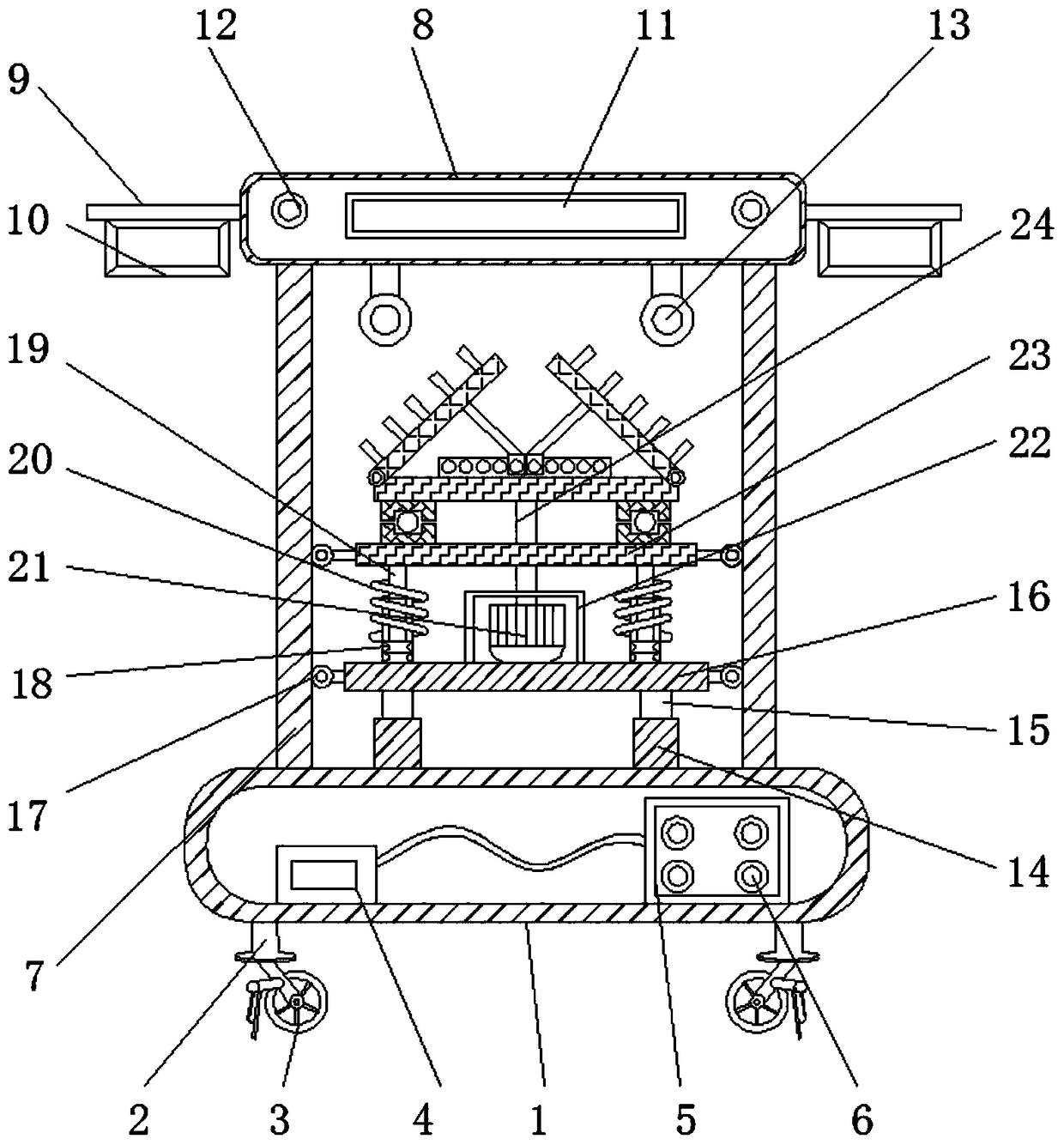 Showing tabLe used for mechanicaL device seLL and convenient to adjust in showing angLe