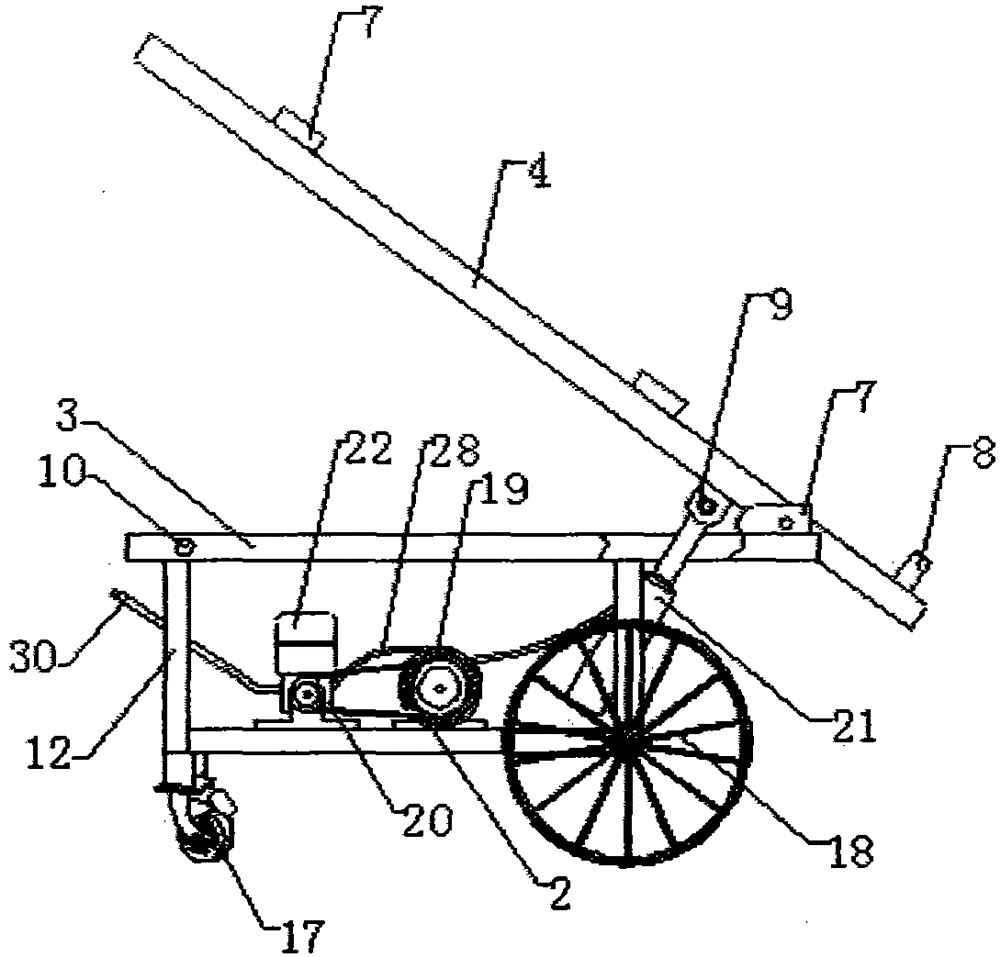 Simple wall board installing vehicle