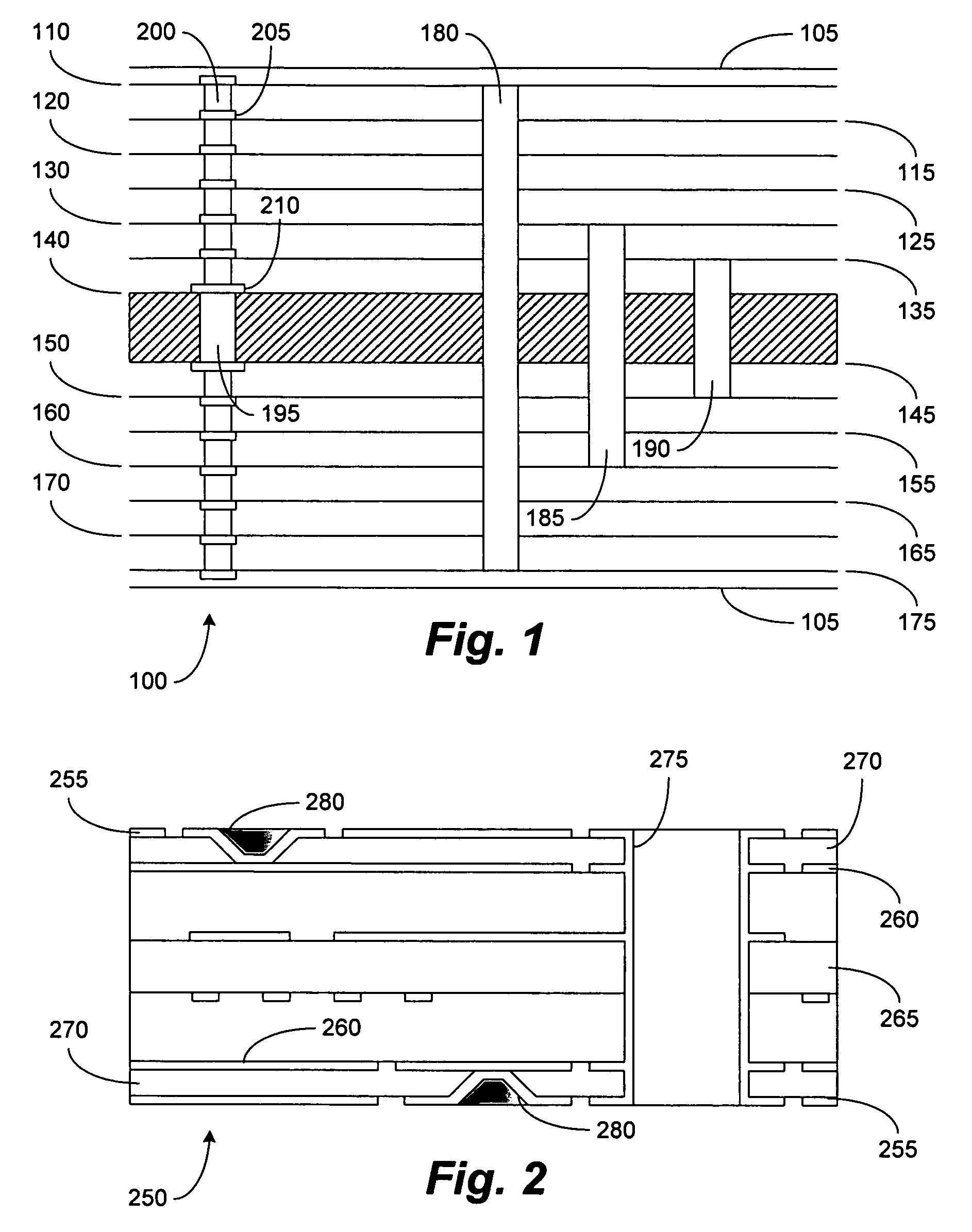 Stacked microvias and method of manufacturing same