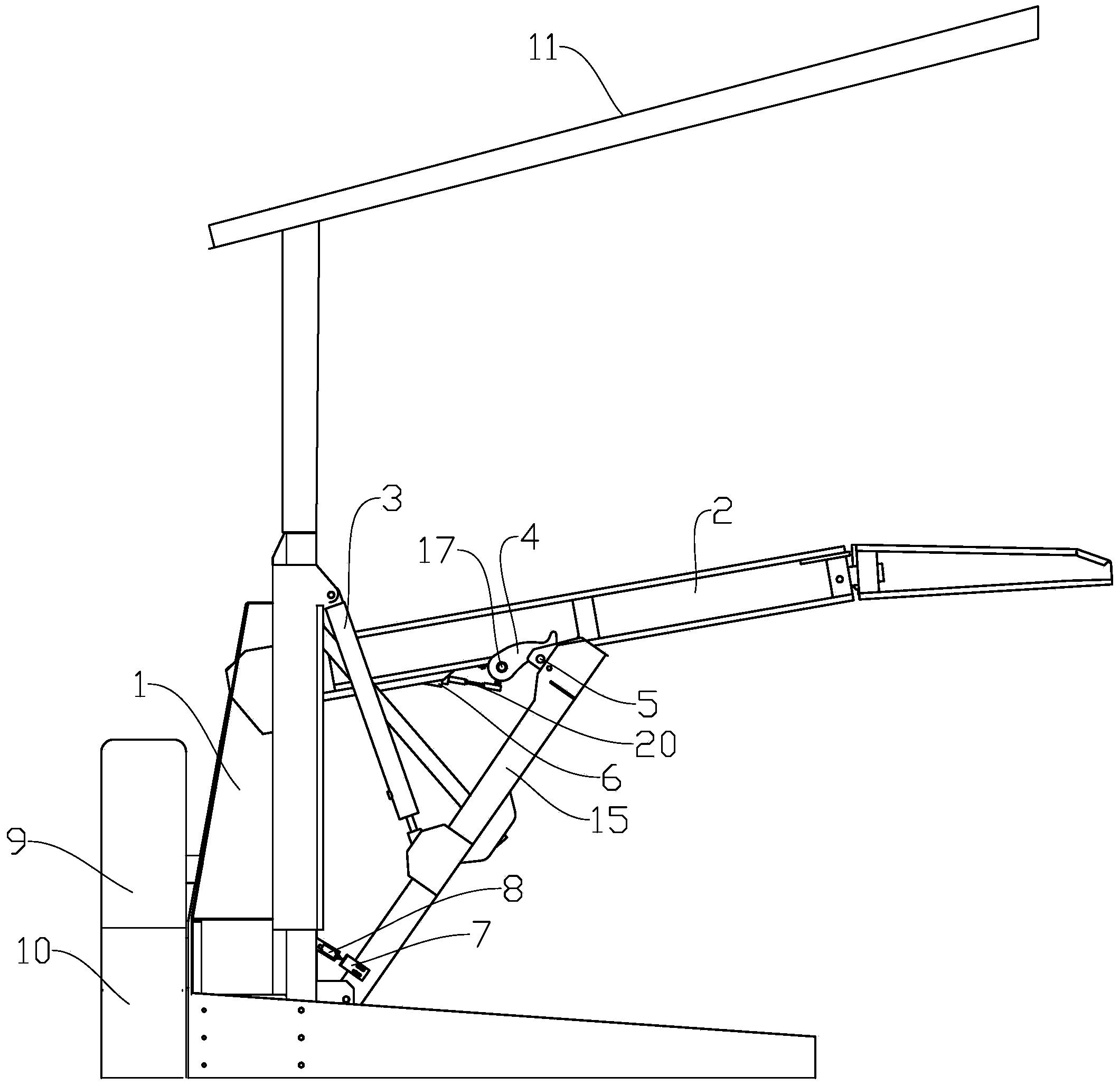 Pitching type simple parking device