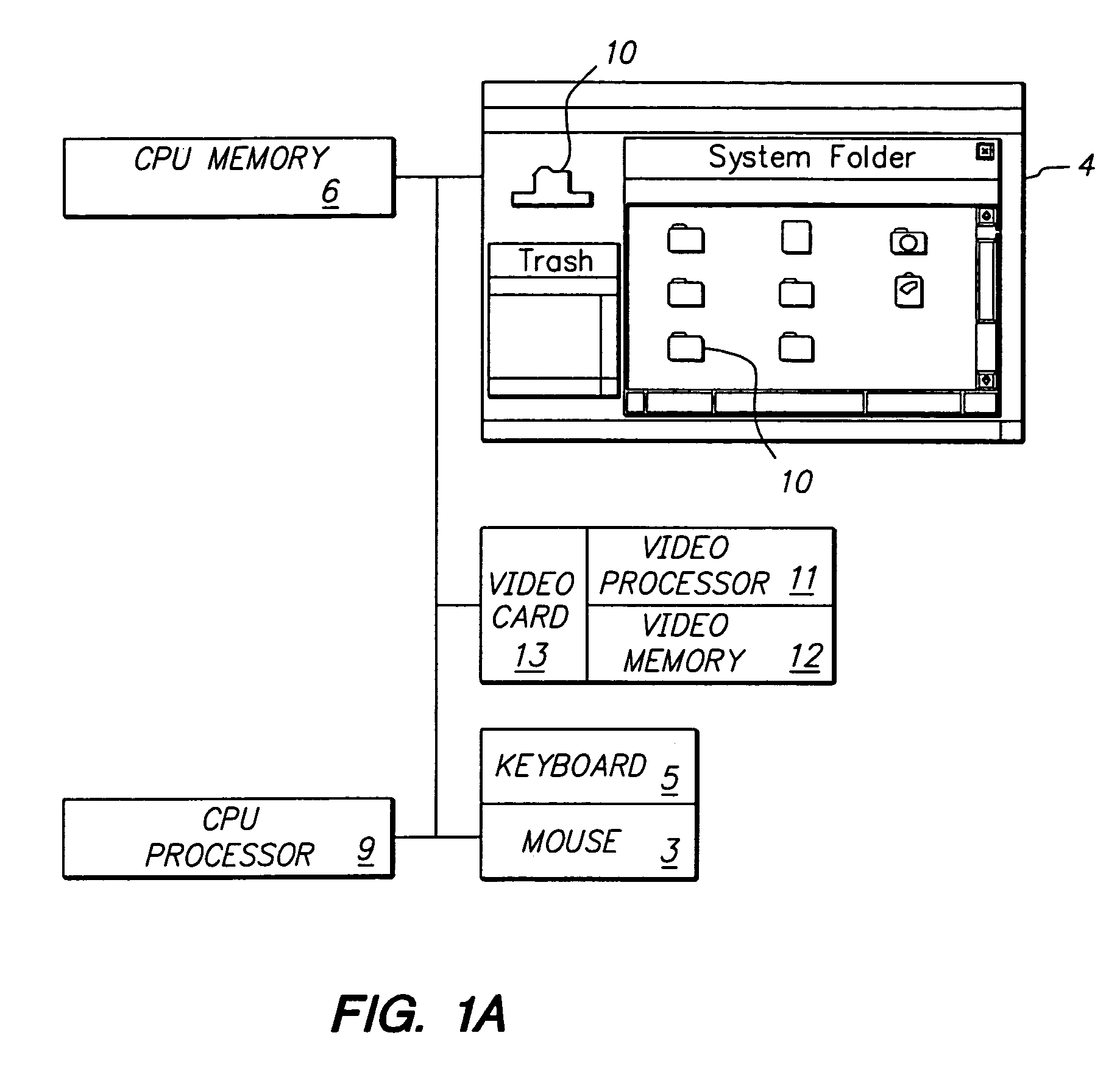 Graphical user interface for computers having variable size icons