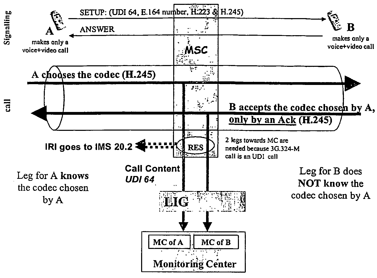 Lawful interception of multimedia calls