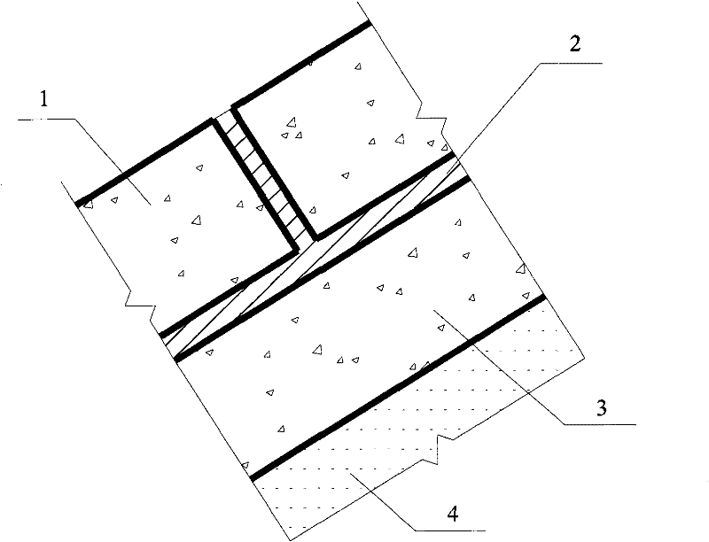 Anti-seismic combination slab for earth and rockfill dam and construction method thereof