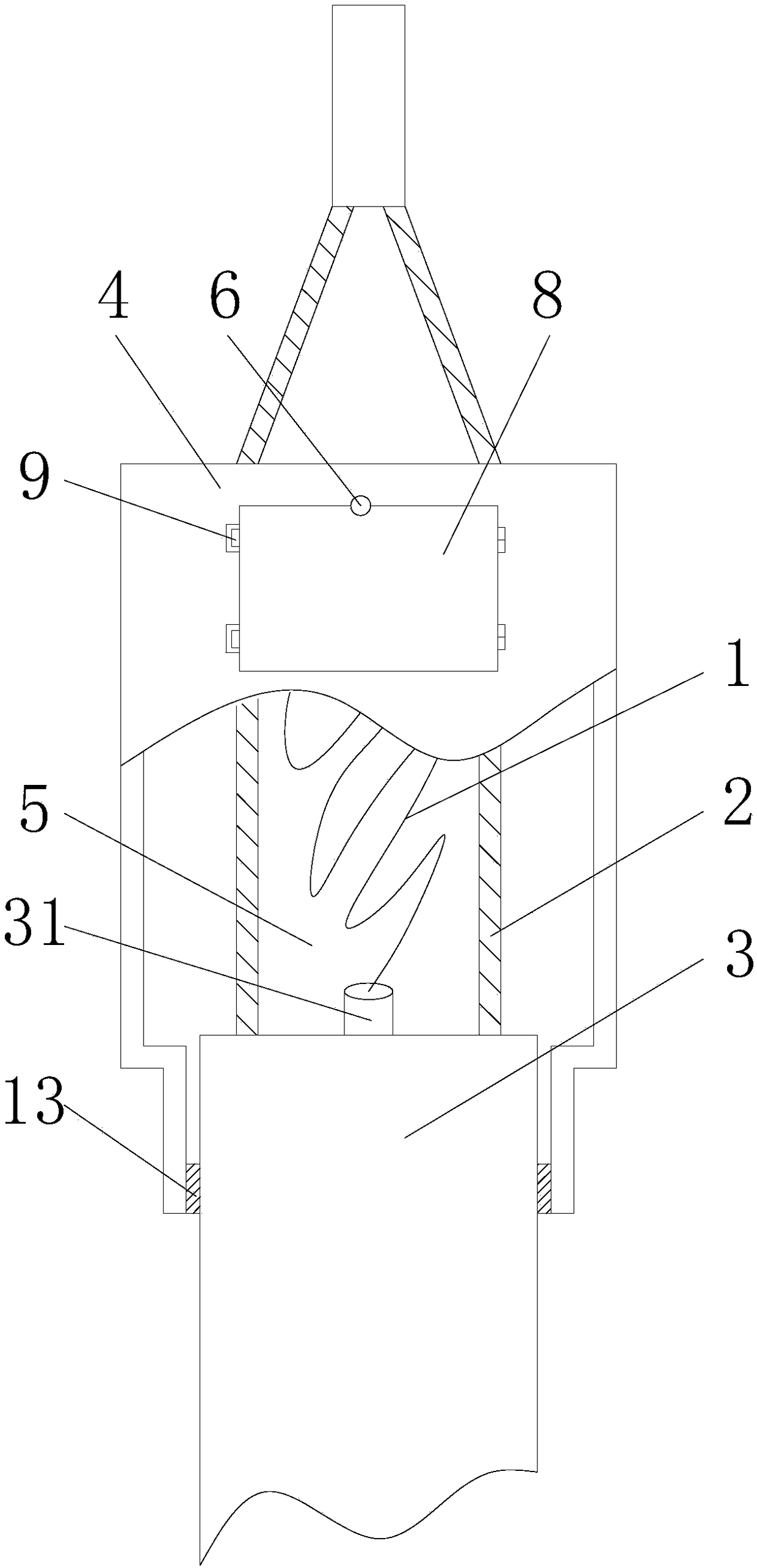 Temperature-measurement cable protection device for test and control for grain situation