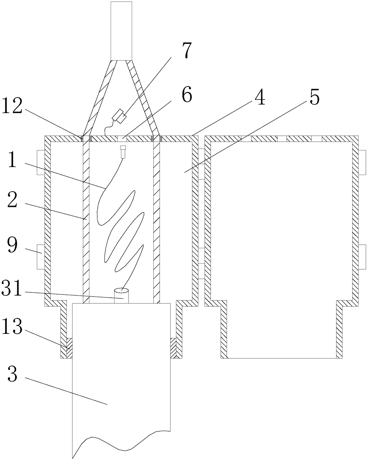 Temperature-measurement cable protection device for test and control for grain situation