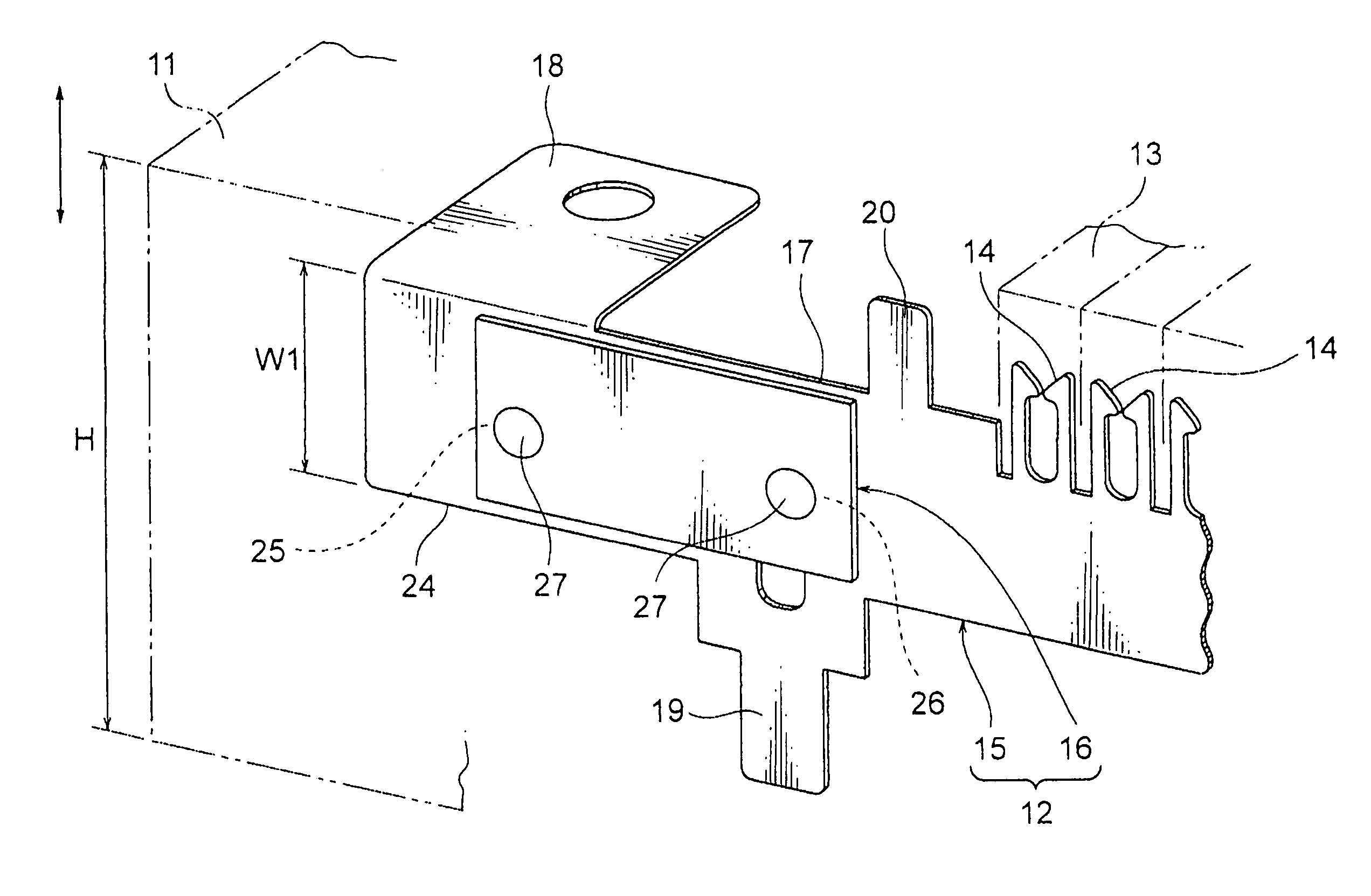 Busbar and electrical junction box incorporating the same