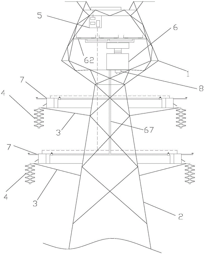 Electric power transmission iron tower