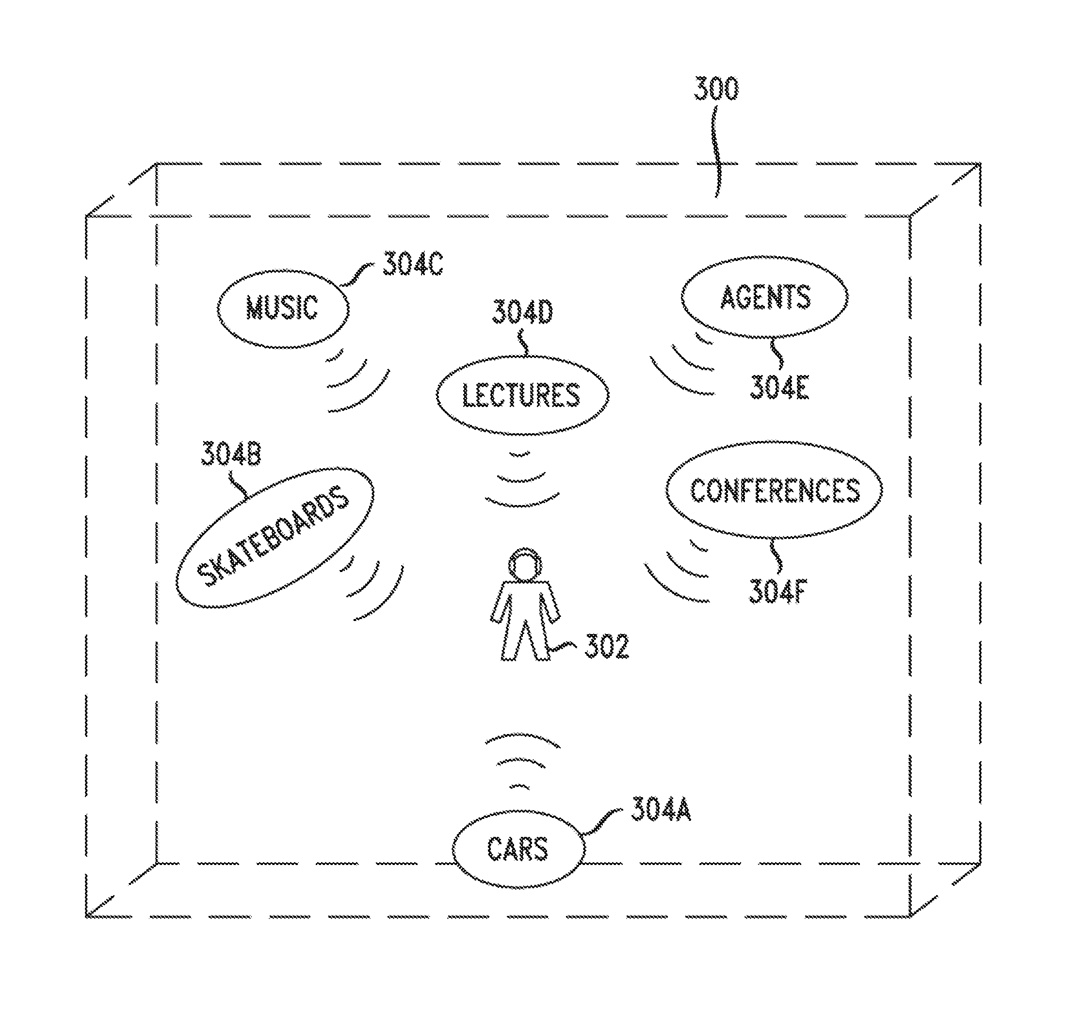 Security surveillance via three-dimensional audio space presentation