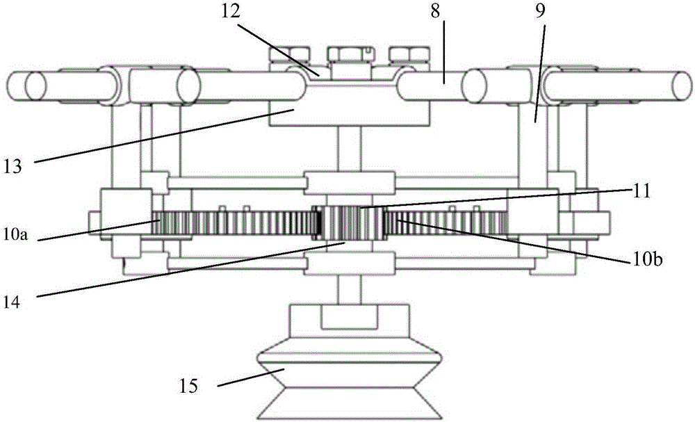 Cross slide block type four-branched-chain three-translation and one-rotation high-speed parallel manipulator