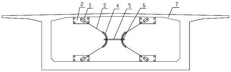 Novel external prestressing strengthening device and construction method thereof