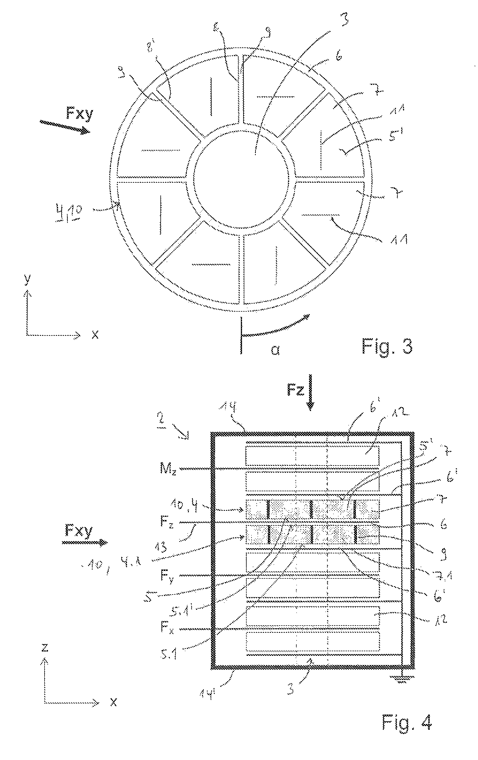 Measuring element, measuring body and measuring arrangement for measuring a force, and use of such a measuring body