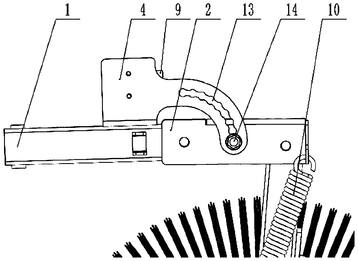 Anti-collision, energy-saving and sweeping width and angle adjustable cleaning mechanism of sweeping vehicle