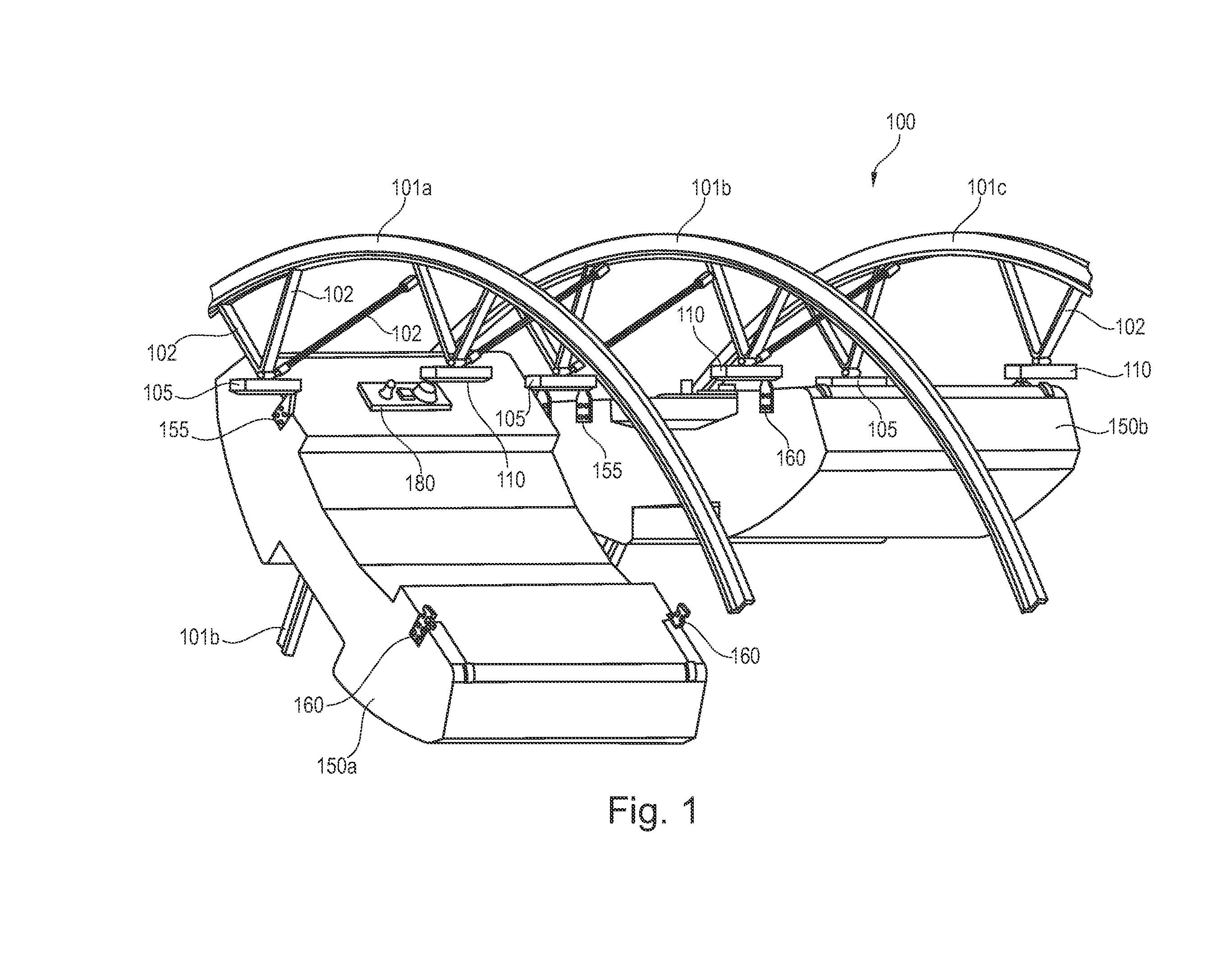 Quick-change fastening system for mounting an element to a fastening structure