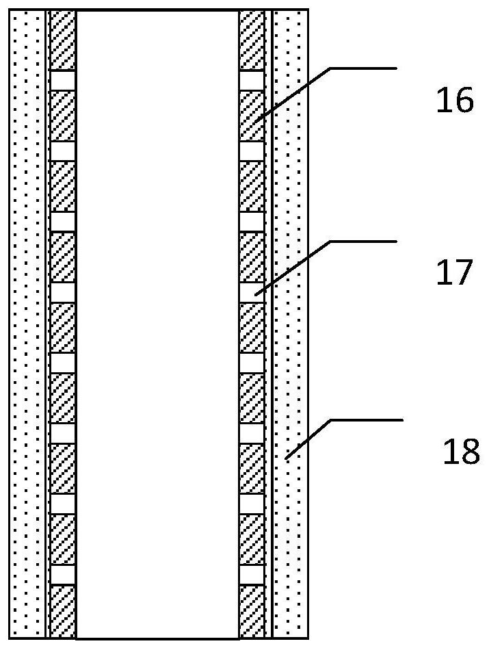 A double-layer crucible core melt collection device with internal cooling pipes