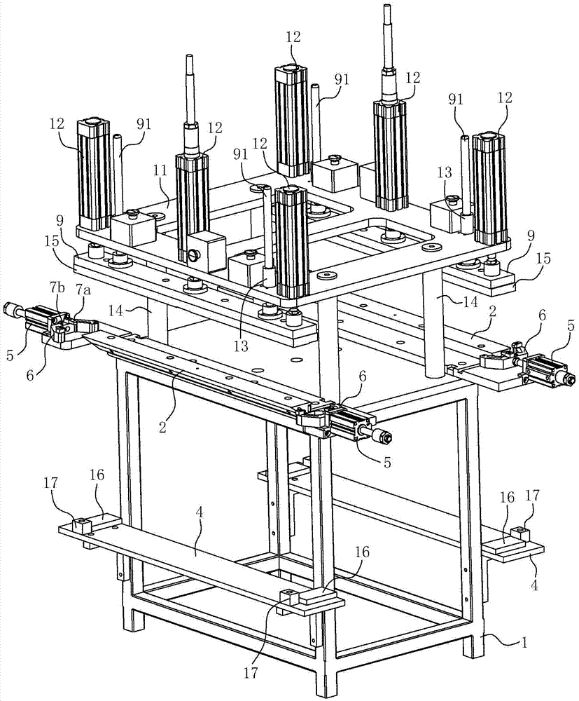 Adhering tool for adhering glass panel to exhaust fume collecting hood