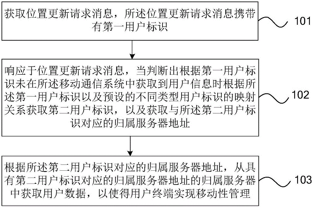 Communication network system mobility management method and device