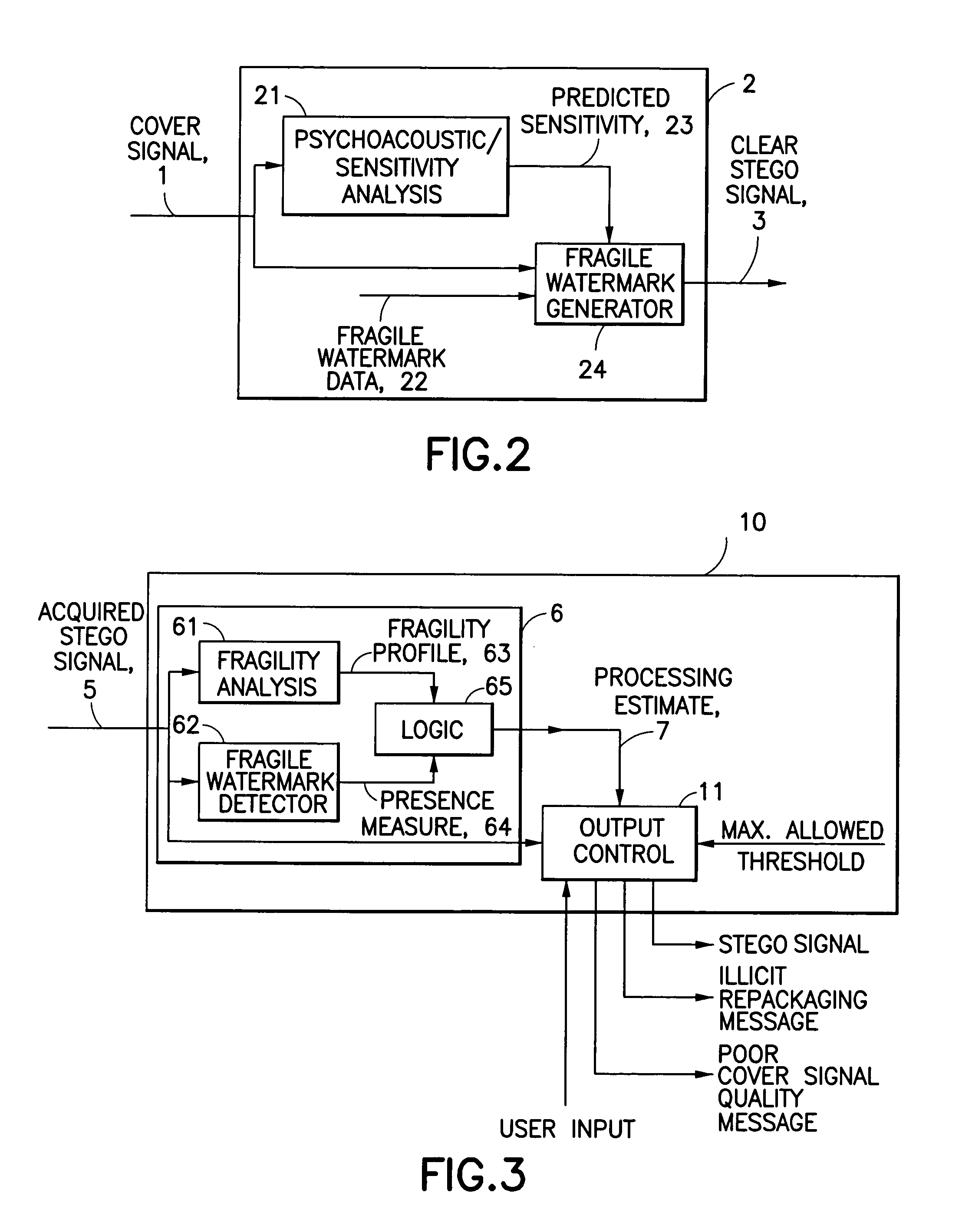 Method and apparatus for detecting processing stages applied to a signal