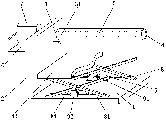 Glass blanking working table body adjusting device for tempered glass production