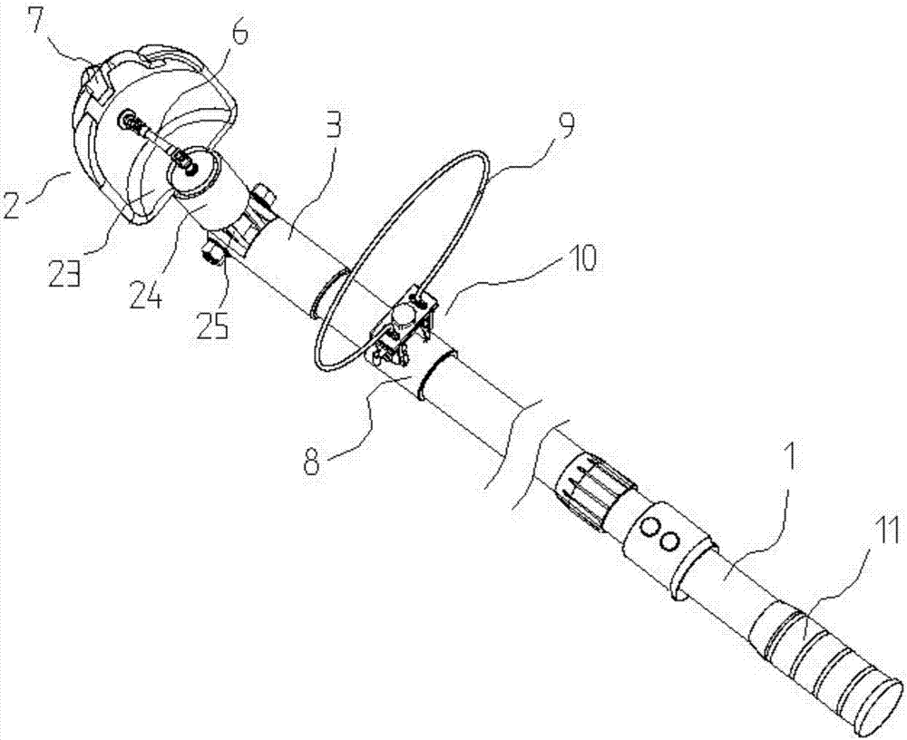 Electric fruit picker with telescopic double-blade three-dimensional knife