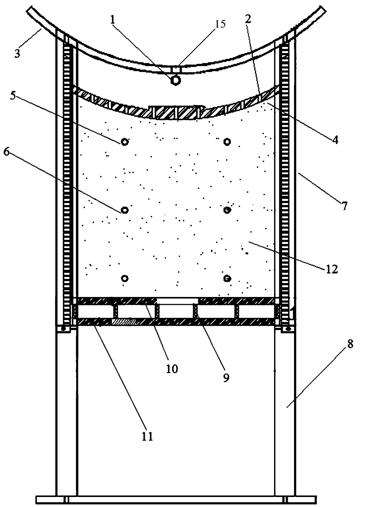 Model test device for shield-tail grouting slurry condensing and duct piece floating processes