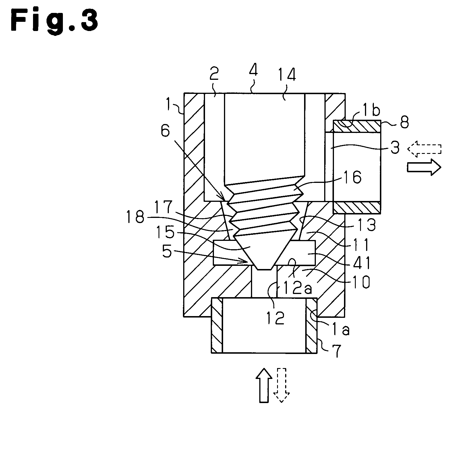 Expansion valve having a grooved valve member and refrigeration device including the same