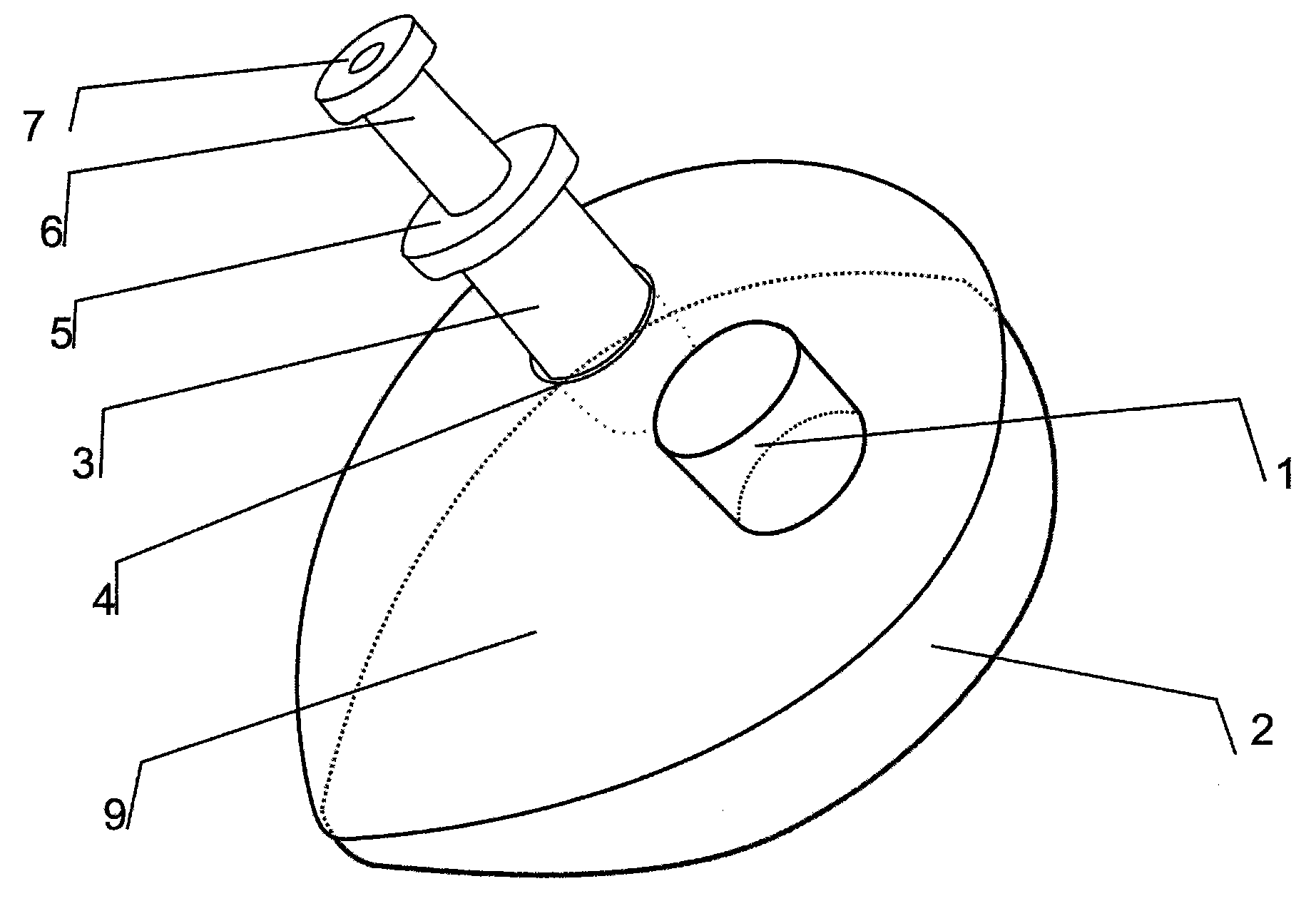 Anaesthetic mask special for oral endoscopy