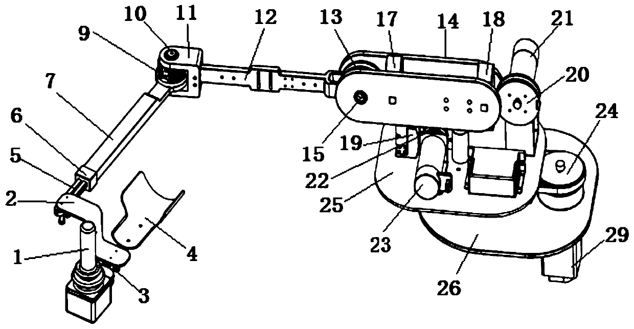 Household cable-controlled upper limb rehabilitation training mechanical arm