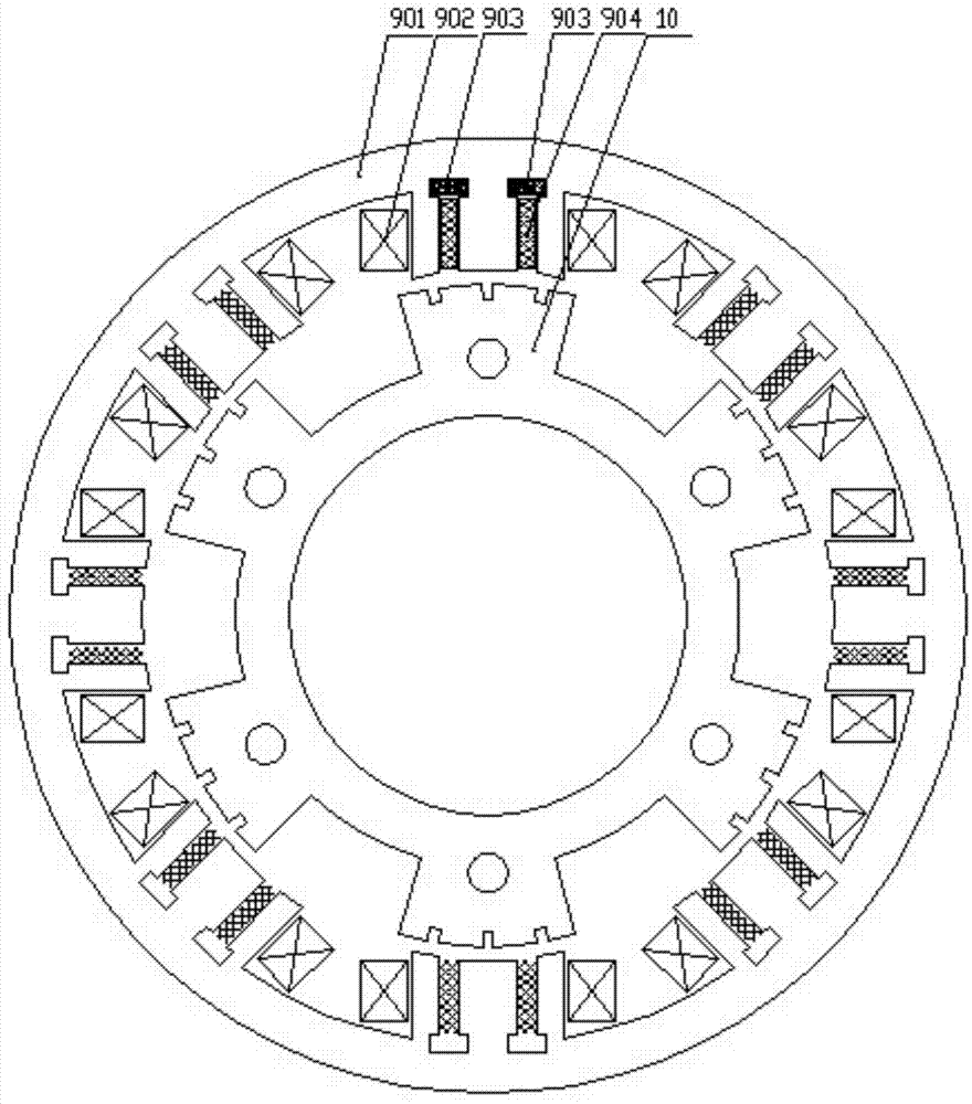 Hybrid excitation switched reluctance motor and stator structure thereof