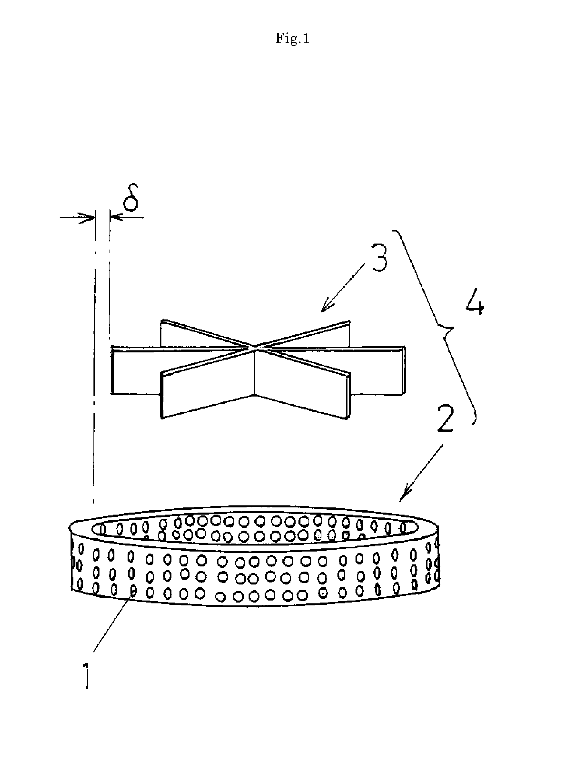 Particle size breakup device and its performance estimation method and scale up method