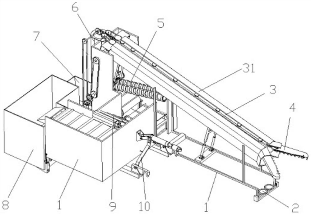 A side-mounted fresh corn harvesting device