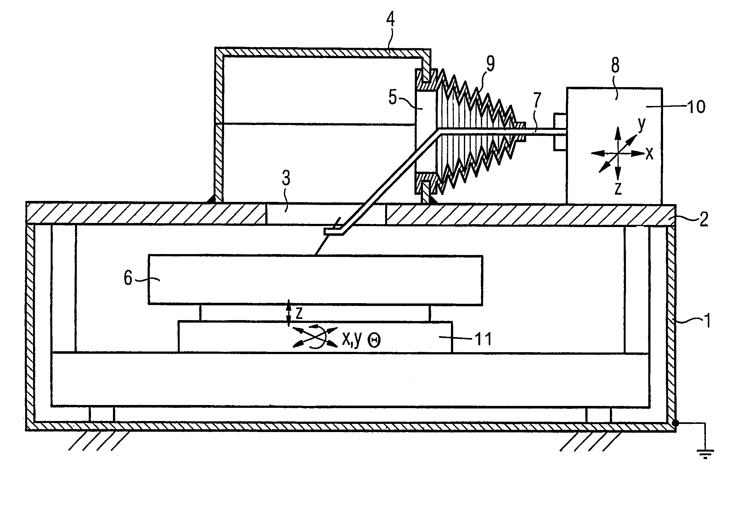 Probe station comprising a bellows with EMI shielding capabilities