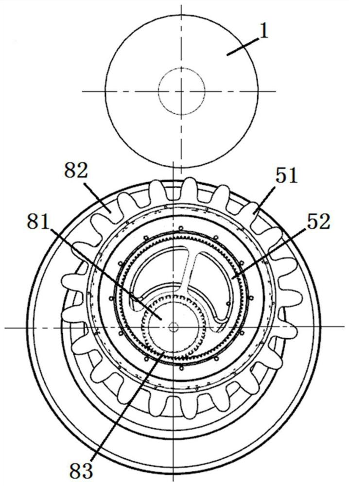 Toothed rail and adhesion coaxial driving toothed rail driving device and toothed rail rolling stock