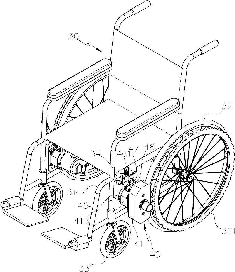 Power driving device for manual wheelchair