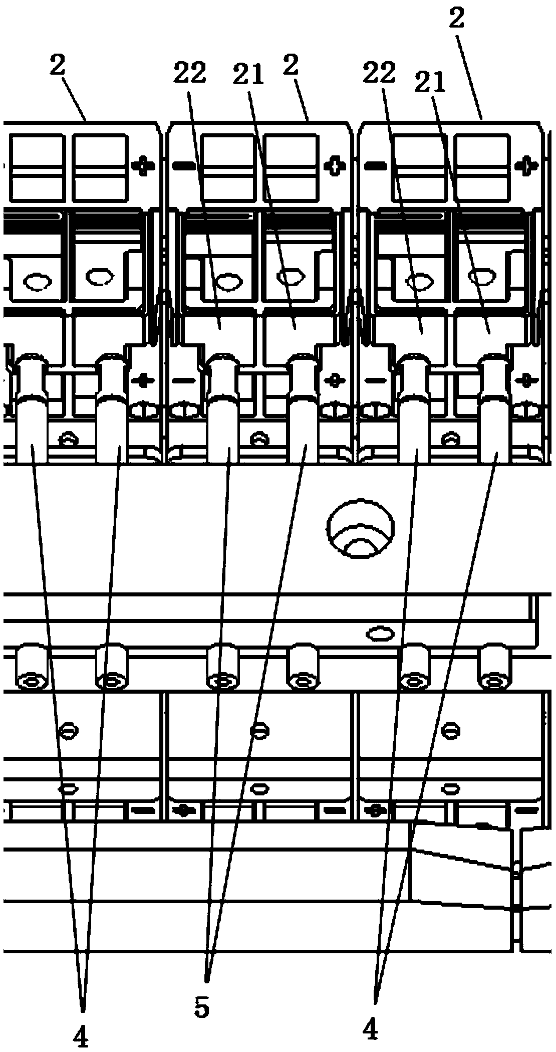 Ox horn type electrolytic capacitor electric leakage test device, method and system