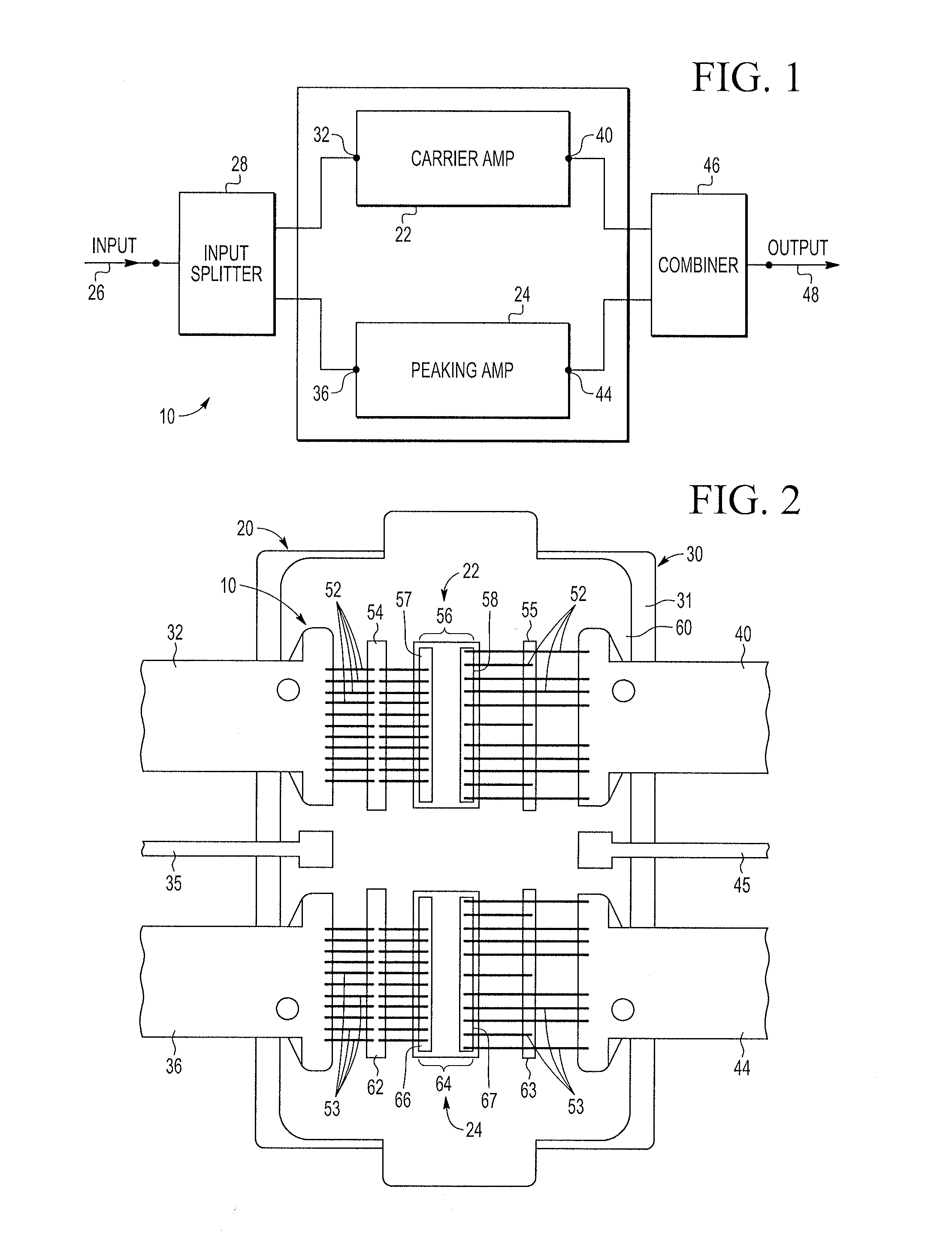 Phase correction in a doherty power amplifier