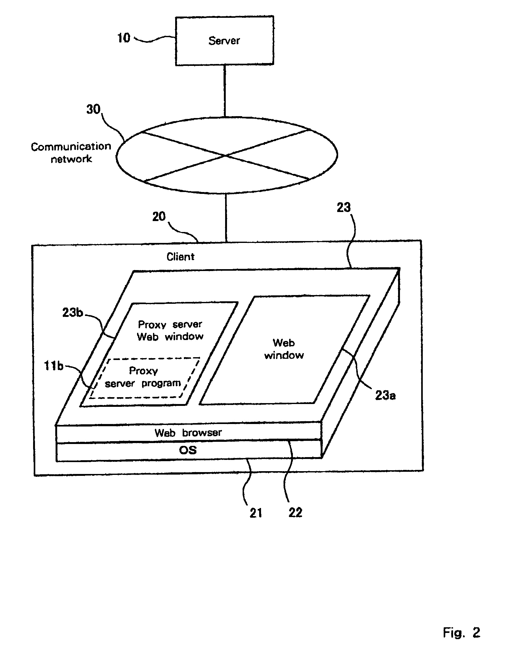 Client server system, server, client, proxy server control method, proxy server function provision method, storage medium and program transmission apparatus