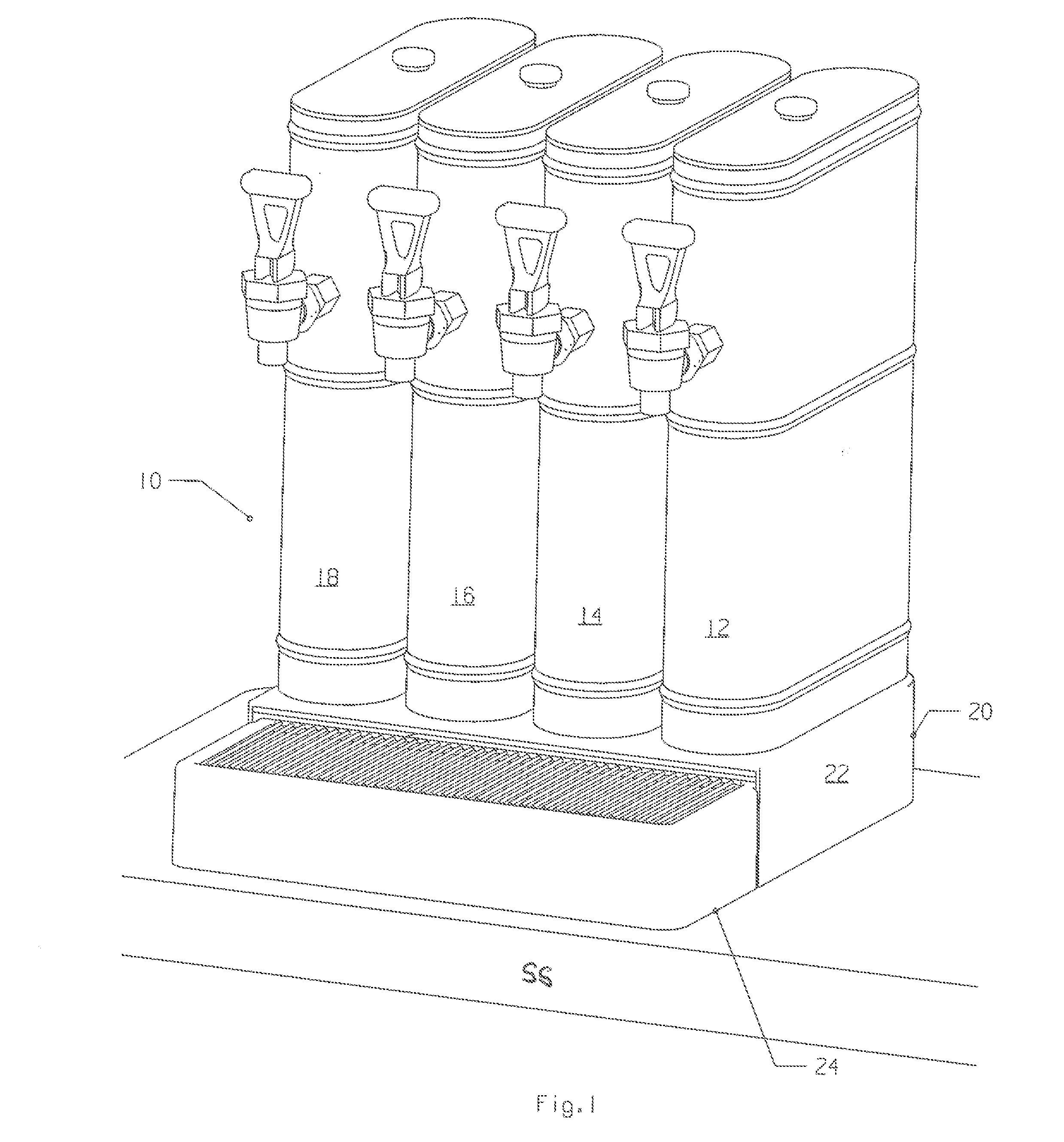 Post-mix dispenser assembly