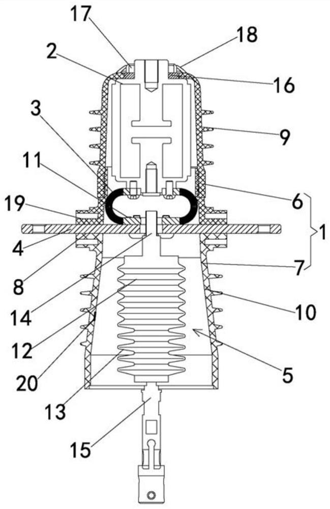 Pole for normal-pressure sealing switch and normal-pressure sealing switch