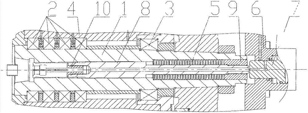 Numerical control gear hobbing machine hob spindle mechanism