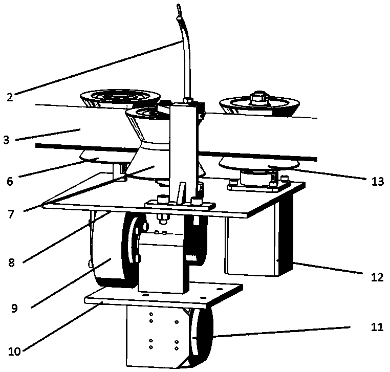 Single-rail robot walking device