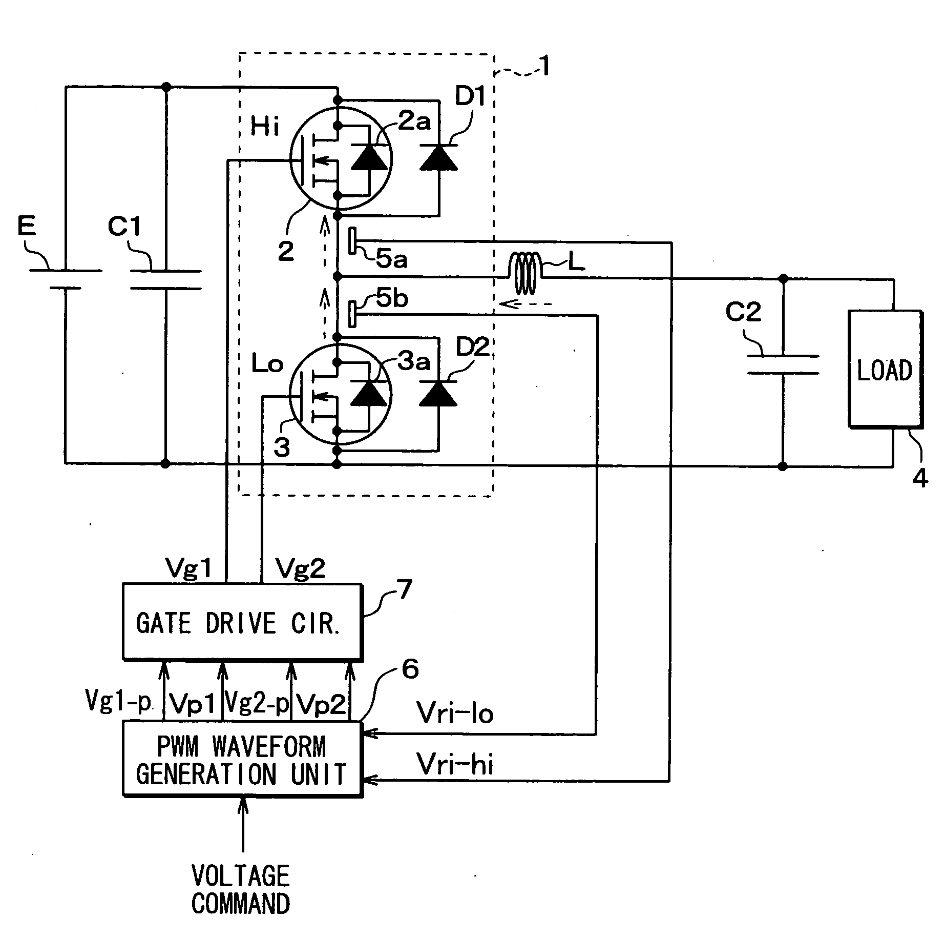 Method for controlling vertical type MOSFET in bridge circuit