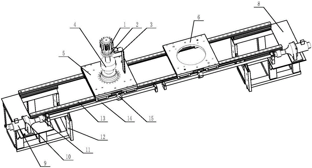 Rotary support test table aligning device and rotary supporting test table