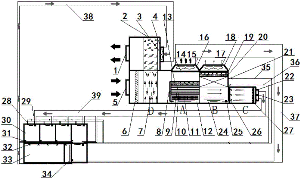 Heat recovery type evaporative cooling air conditioning system suitable for large and small environments of hotel