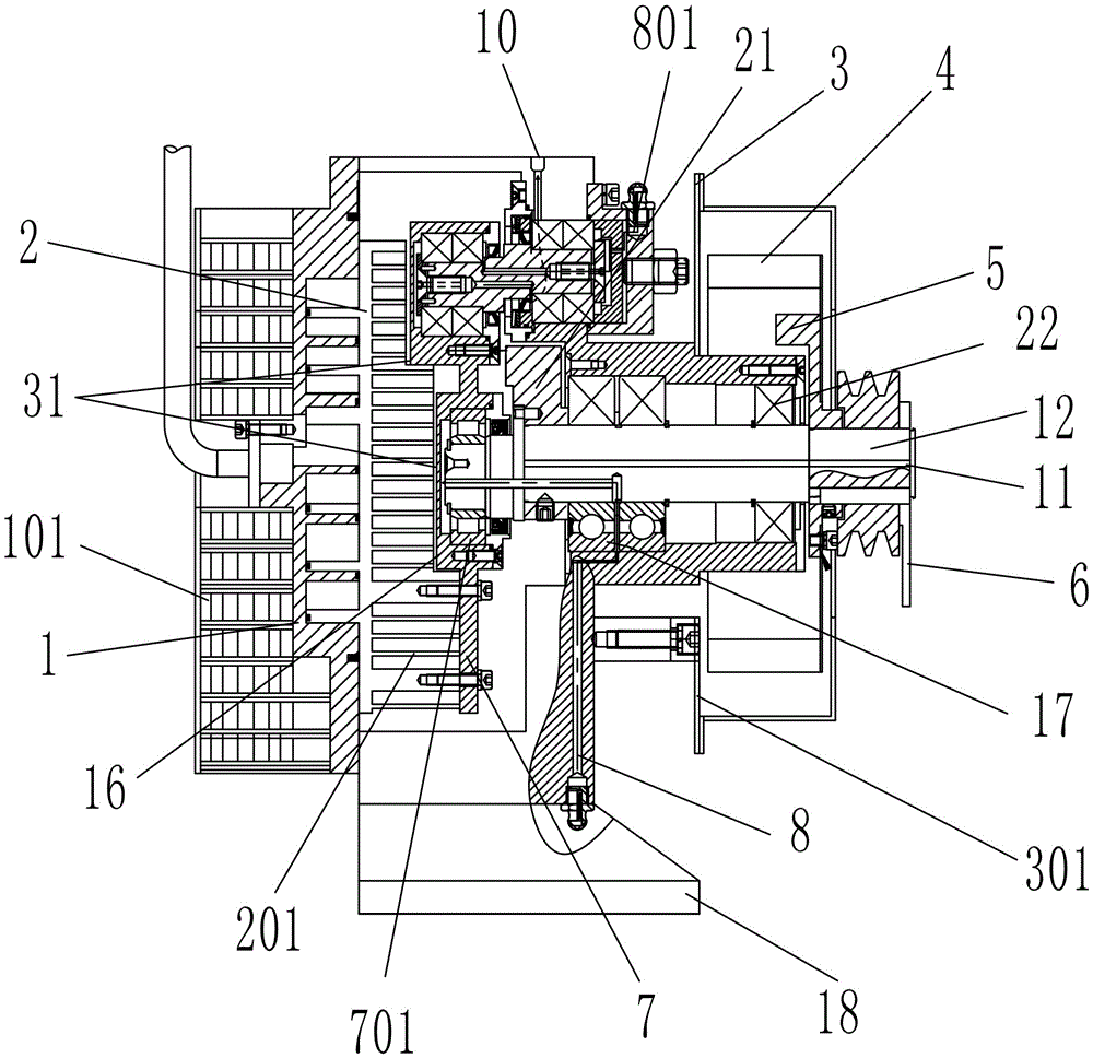 Oil-free vortex air compressor