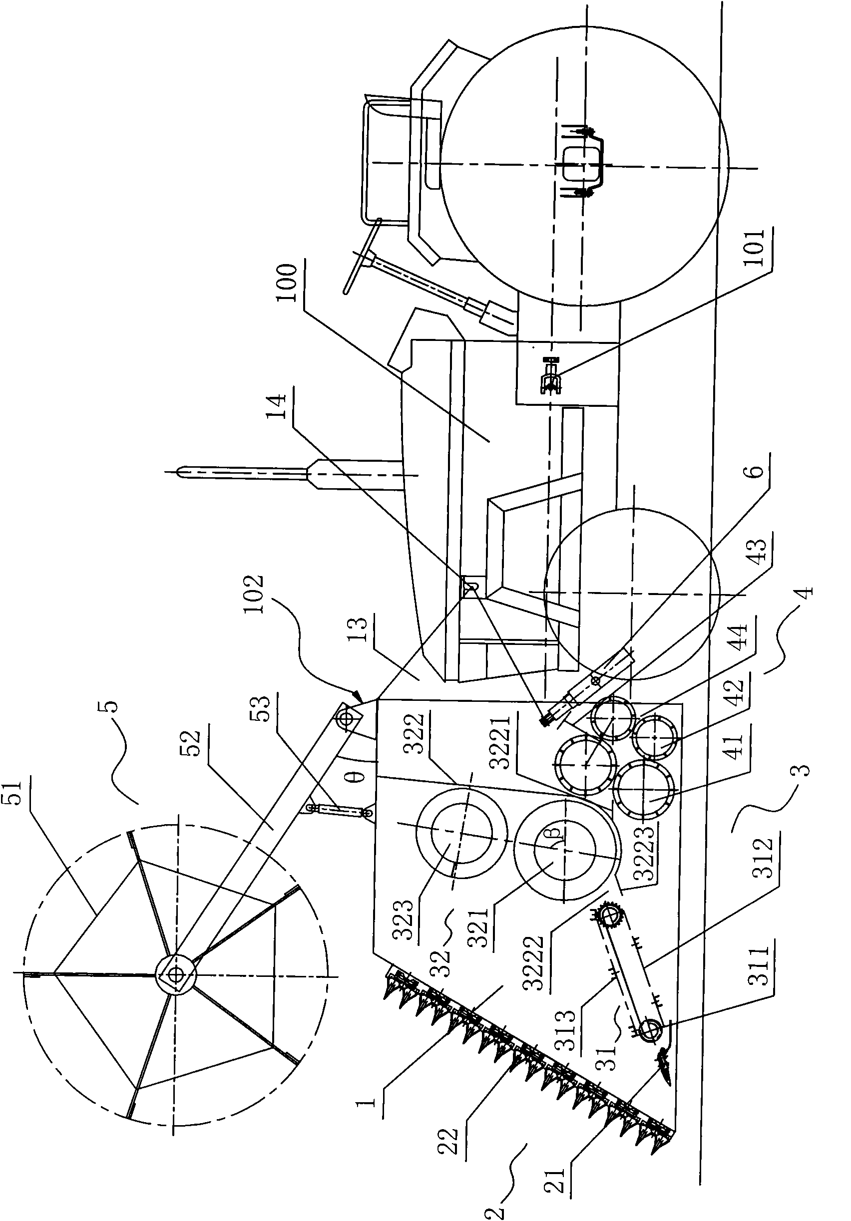 Suspended cornstalk harvesting device